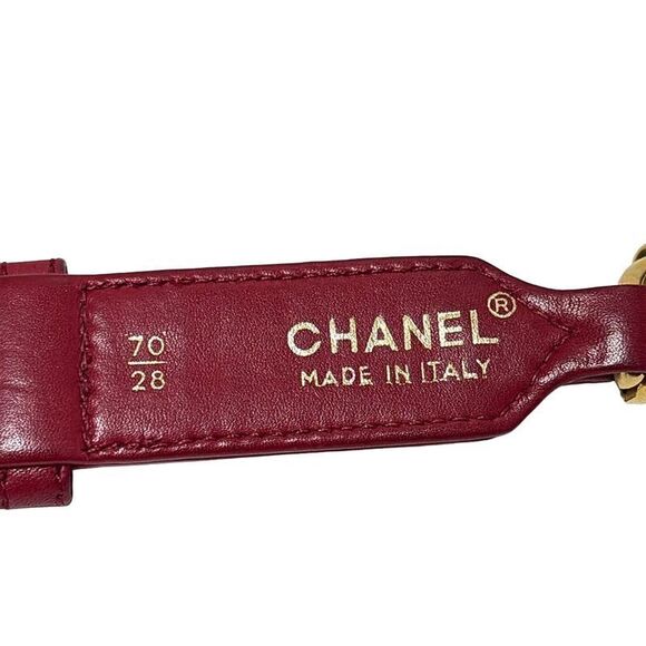 CHANEL ベルト 70/28 Chanel Buckle Belt Black Gold Leather 70/28 96A 68472 | eBay